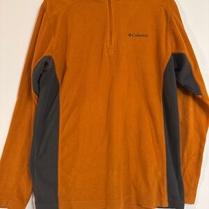 Columbia Men’s Burnt Orange and Charcoal  Quarter Zipper Pullover